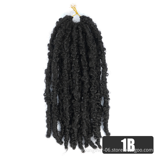 Butterfly Locs Crochet Hair 12inch Short Distressed Faux Locs Crochet Hair Pre Looped Natural Color  Butterfly Locs